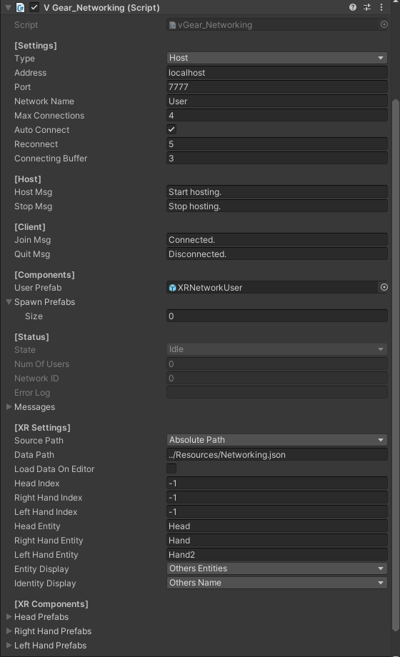 V Gear_Networking(Script) component